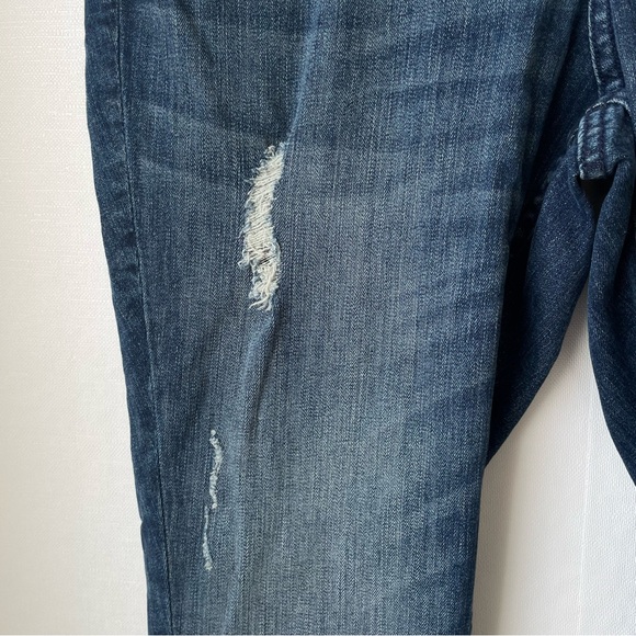 &Denim by H&M Skinny Regular Waist Dark Wash Lightly Distressed Stretch Jeans 18 - Picture 6 of 16